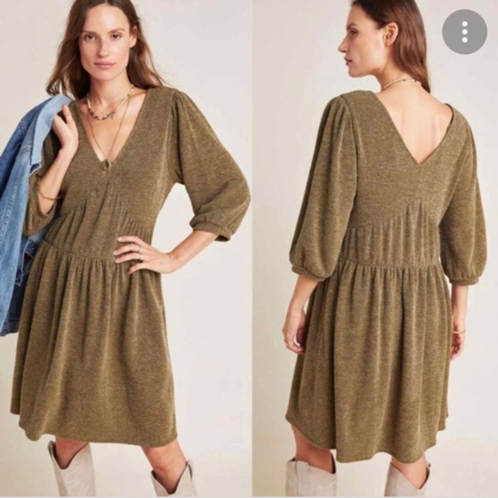 - Ro & De olive knit tiered dress
